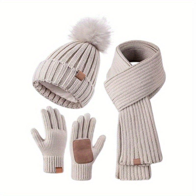 Lisslune | WinterWarm 3-in-1 Set – Hat, Scarf and Touchscreen Gloves