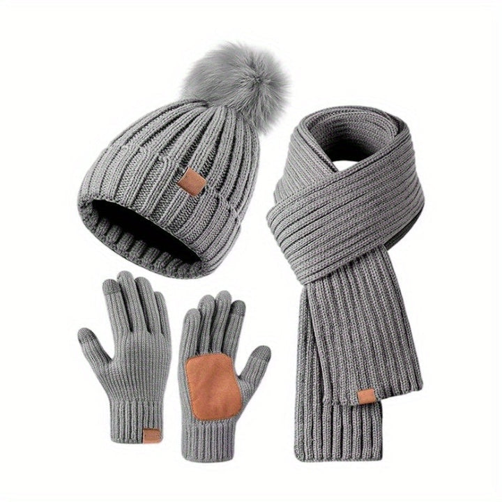 Lisslune | WinterWarm 3-in-1 Set – Hat, Scarf and Touchscreen Gloves