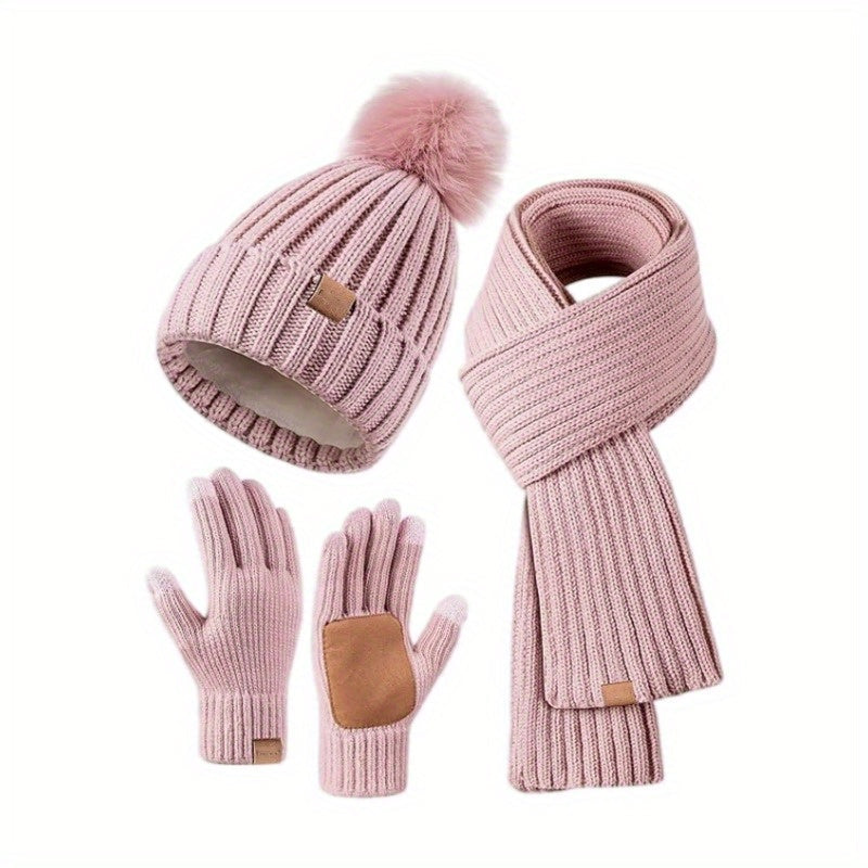 Lisslune | WinterWarm 3-in-1 Set – Hat, Scarf and Touchscreen Gloves
