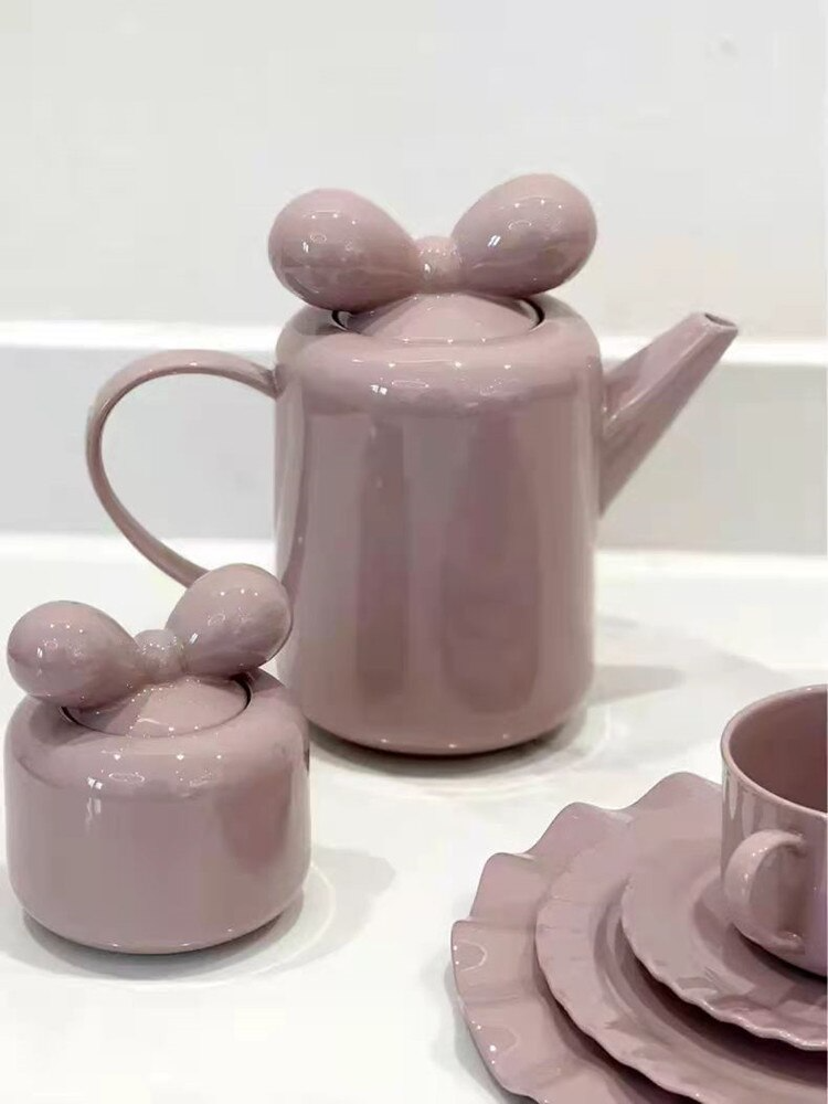 Lisslune | Bow Knot Design Porcelain Tea Pot