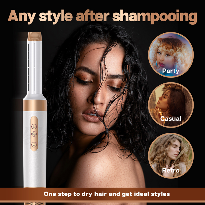 Lisslune | 7-in-1 Airwrap Hair Styler | Multi-Functional Styling Tool for Curls, Waves & Straightening