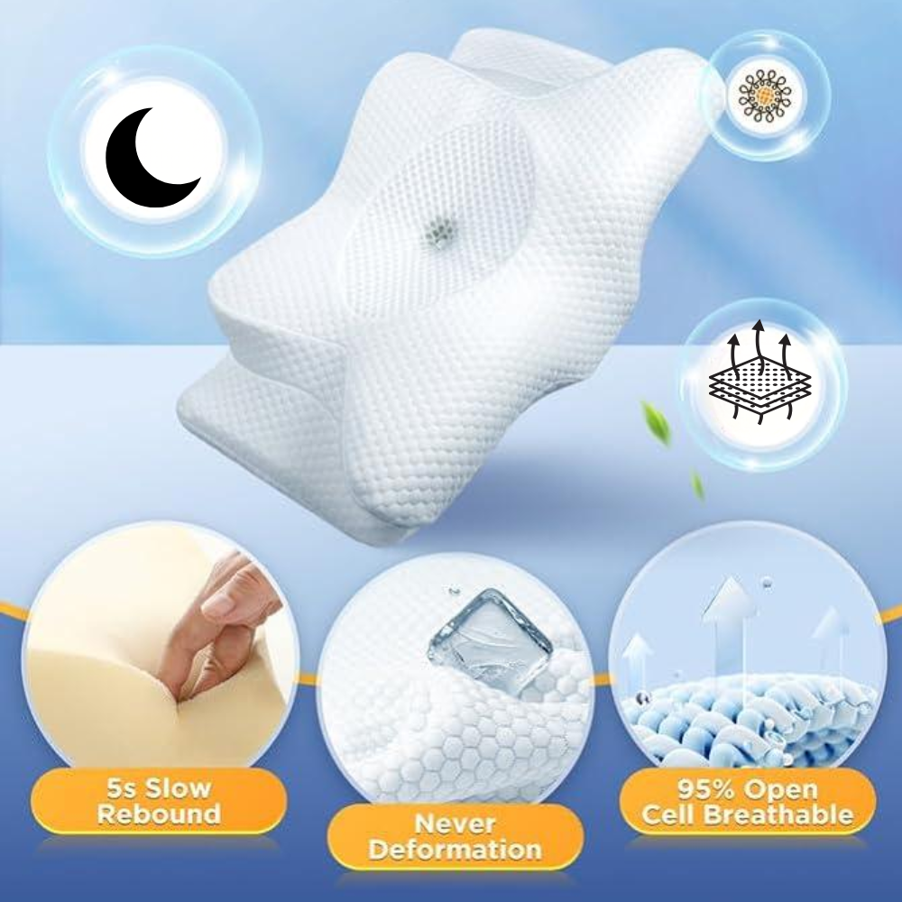 Lisslune | Cervical Pillow for Neck Pain Relief – Orthopedic Memory Foam Neck Support Pillow for Cervical, Shoulder & Back Alignment