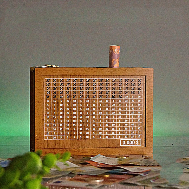 Lisslune | SaveSmart - Wooden Display Savings Goal Piggy Bank