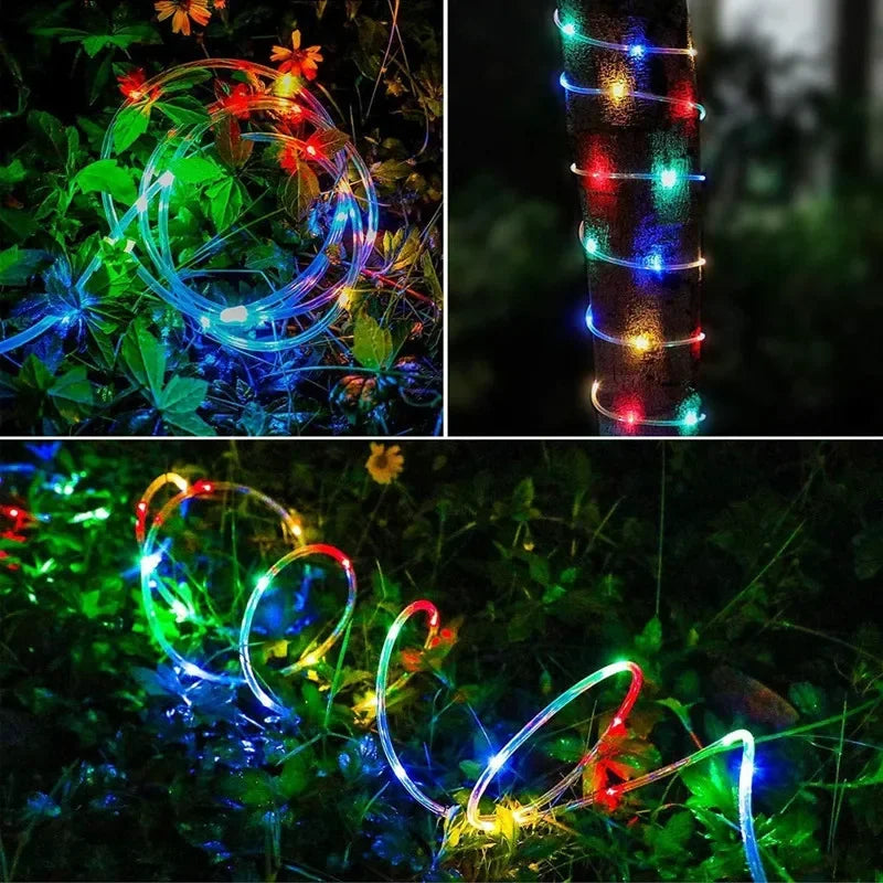 Lisslune | LED Solar String Lights - Outdoor Waterproof Lights for Christmas, Garden, Lawn, Trees, Fence, and Pathway Decor