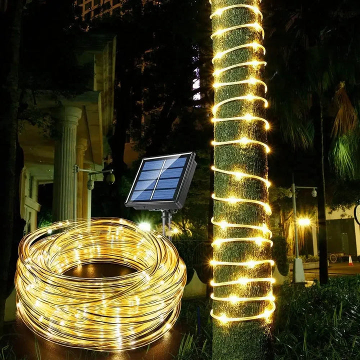 Lisslune | LED Solar String Lights - Outdoor Waterproof Lights for Christmas, Garden, Lawn, Trees, Fence, and Pathway Decor