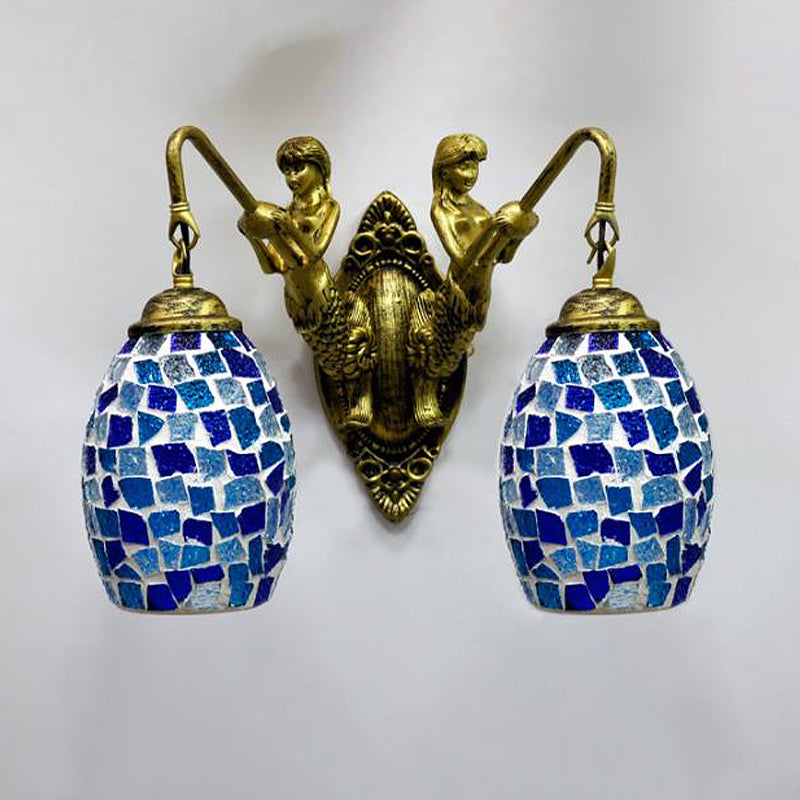 Lisslune | Maestro wall lamp Mediterranean hand-cut glass 2 lights white/red/yellow wall lamp socket