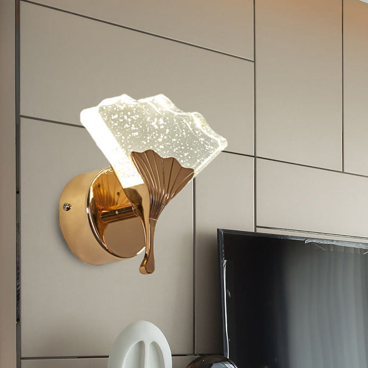 Skørter | Ginkgo Bedroom Wall Sconces Light Vintage Bubble Crystal 1/2 Heads Gold LED Wall Lighting in Warm/White Light