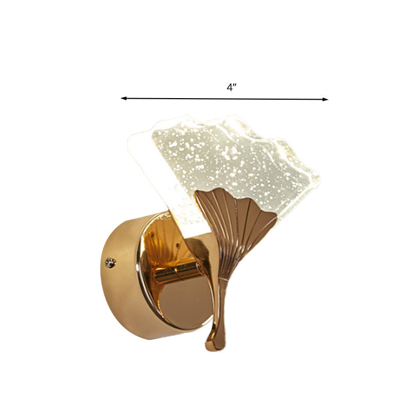 Skørter | Ginkgo Bedroom Wall Sconces Light Vintage Bubble Crystal 1/2 Heads Gold LED Wall Lighting in Warm/White Light