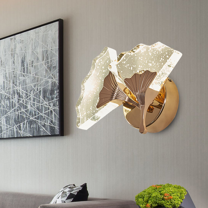 Skørter | Ginkgo Bedroom Wall Sconces Light Vintage Bubble Crystal 1/2 Heads Gold LED Wall Lighting in Warm/White Light