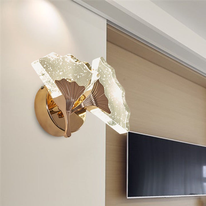 Skørter | Ginkgo Bedroom Wall Sconces Light Vintage Bubble Crystal 1/2 Heads Gold LED Wall Lighting in Warm/White Light