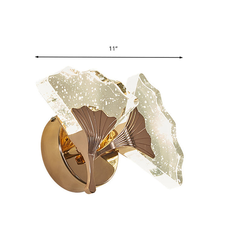 Skørter | Ginkgo Bedroom Wall Sconces Light Vintage Bubble Crystal 1/2 Heads Gold LED Wall Lighting in Warm/White Light