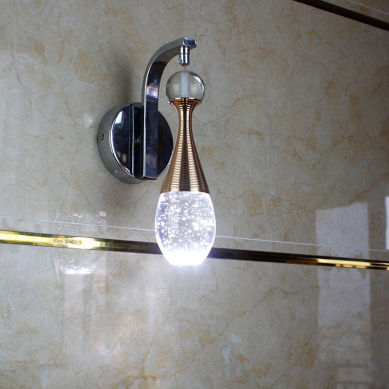 Skørter | Chrome LED Wall Light Lighting Traditionalism Bubble Crystal Drop Wall Light in Warm/White Light