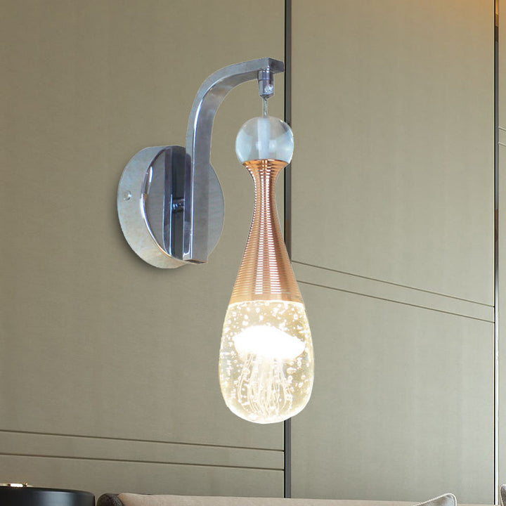 Skørter | Chrome LED Wall Light Lighting Traditionalism Bubble Crystal Drop Wall Light in Warm/White Light