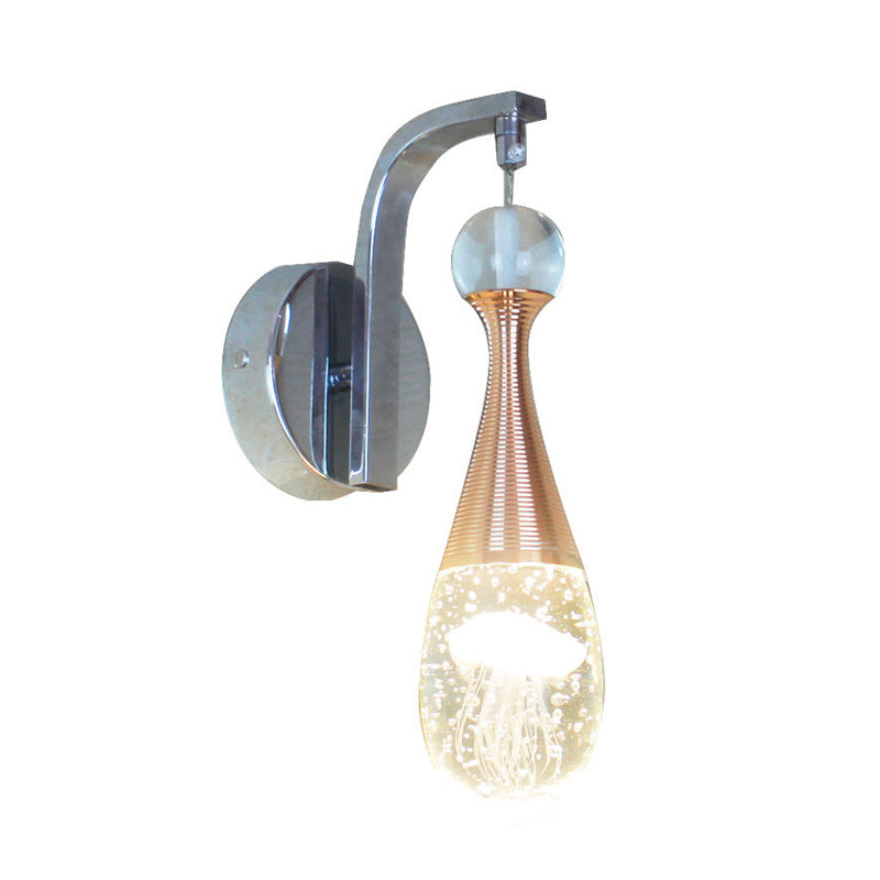 Skørter | Chrome LED Wall Light Lighting Traditionalism Bubble Crystal Drop Wall Light in Warm/White Light