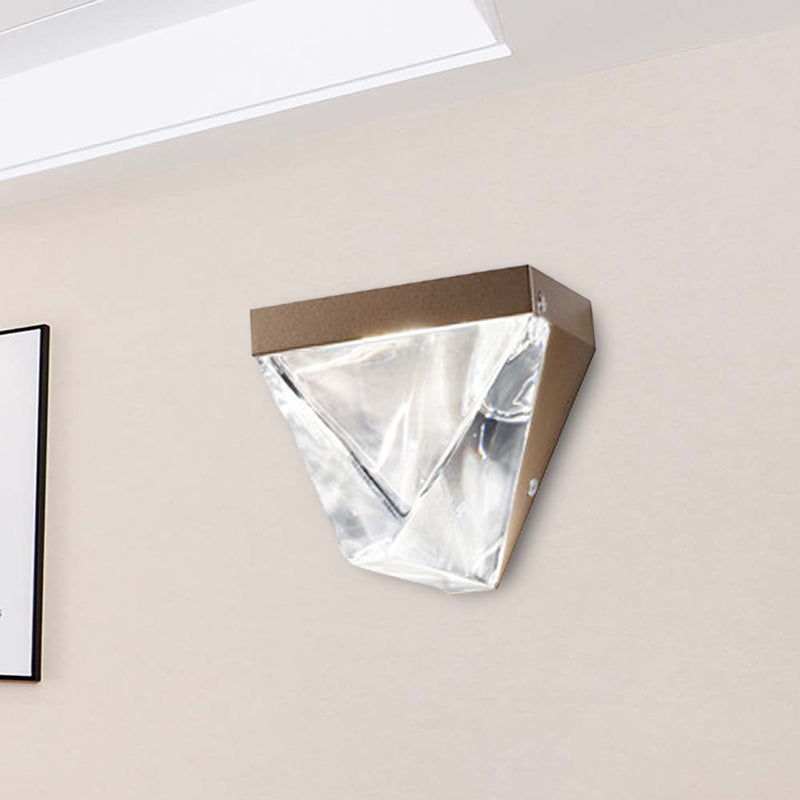 Skørter | LED Crystal Wall Light Minimalism Black/Gold Triangle Living Room Wall Mount Lighting