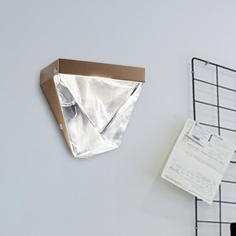 Skørter | LED Crystal Wall Light Minimalism Black/Gold Triangle Living Room Wall Mount Lighting