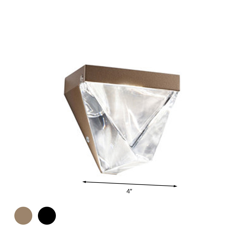 Skørter | LED Crystal Wall Light Minimalism Black/Gold Triangle Living Room Wall Mount Lighting
