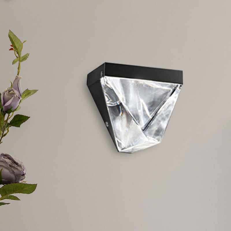 Skørter | LED Crystal Wall Light Minimalism Black/Gold Triangle Living Room Wall Mount Lighting