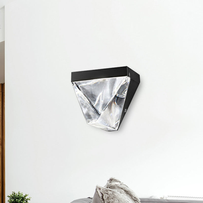 Skørter | LED Crystal Wall Light Minimalism Black/Gold Triangle Living Room Wall Mount Lighting