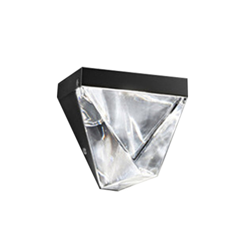Skørter | LED Crystal Wall Light Minimalism Black/Gold Triangle Living Room Wall Mount Lighting