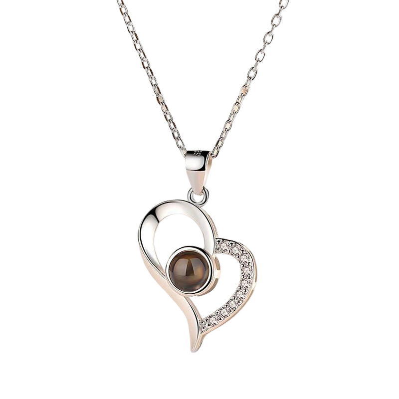 Lisslune | I love you roses bloom necklace in 100 languages gift set