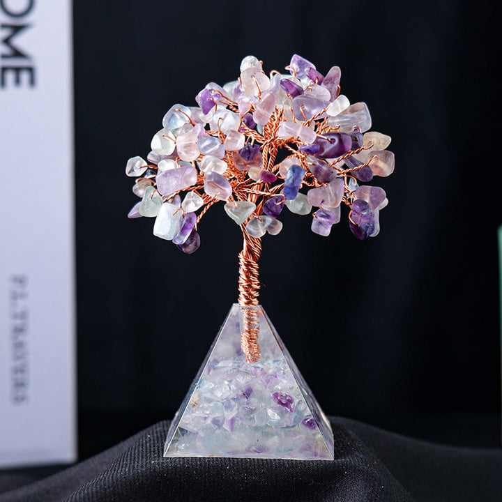 Lisslune | Natural Stone Gravel Pyramid Base Feng Shui Tree