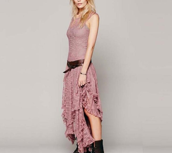 Ladies festive dress with voluminous skirt and sophisticated ruffle details
