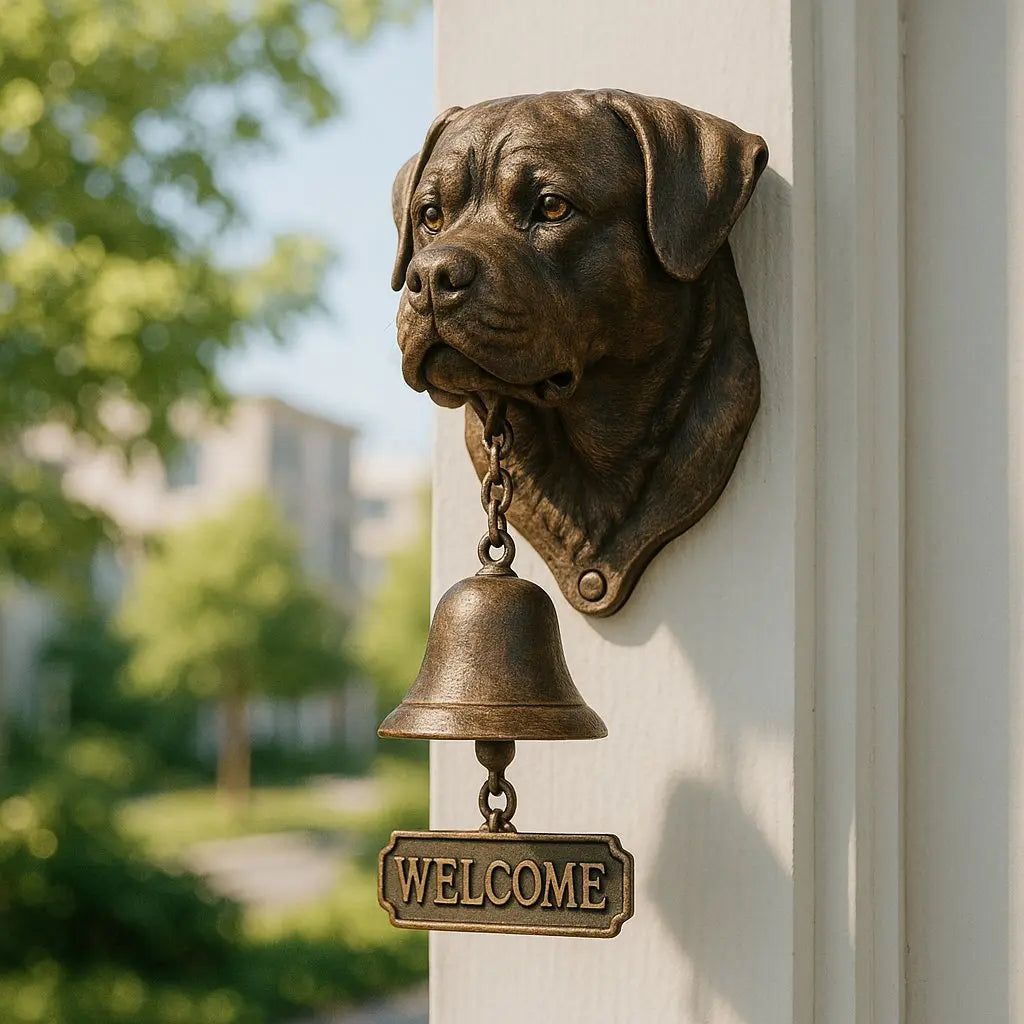 Lisslune | Welcome Bell Shepherd Bronze – Elegant Wall Bell with German Shepherd Design