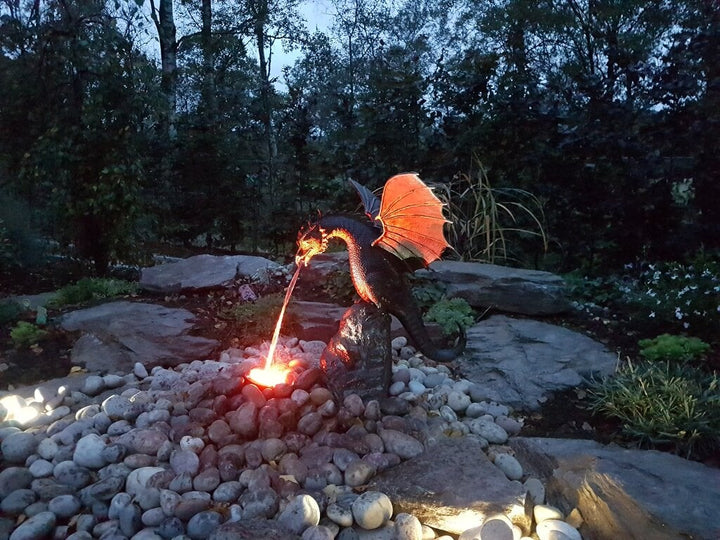Skorter | Precision Casting Fire-breathing Dragon Sculpture Waterscape