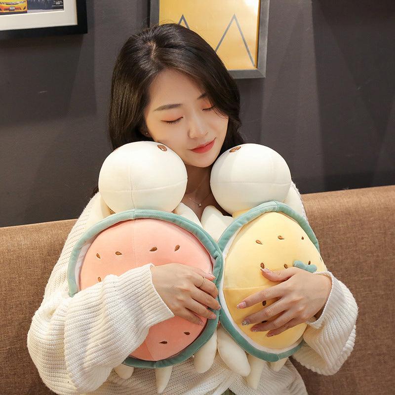 Lisslune | Watermelon Turtle Comfort Cuddle Pillow for Cozy Relaxation