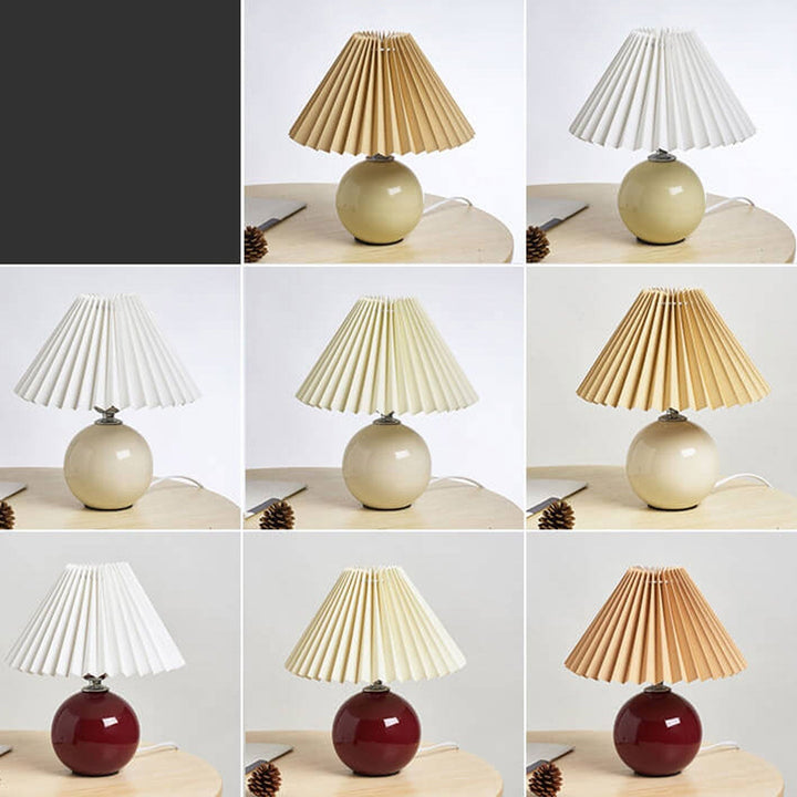 Lisslune | Nordic minimalist 1-light table lamp made of ceramic with pleats