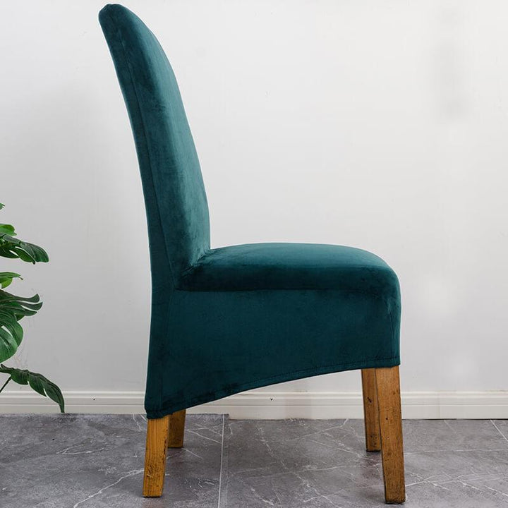 Lisslune | Stretch Velvet XL Size Dining Chair Covers x4 | Soft. Stretchable & Non-Slip for Home Dining Room Decoration