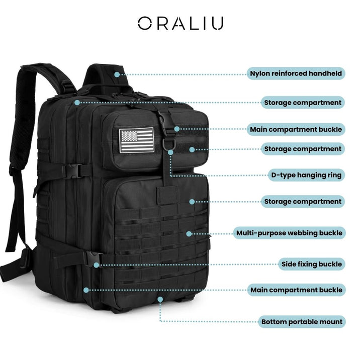 Lisslune | Emergency Tactical Backpack – Waterproof, Essential for Survival
