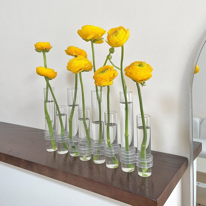 Lisslune | Flexible Flower Vases with Hinges | Modern Glass Tube Vase