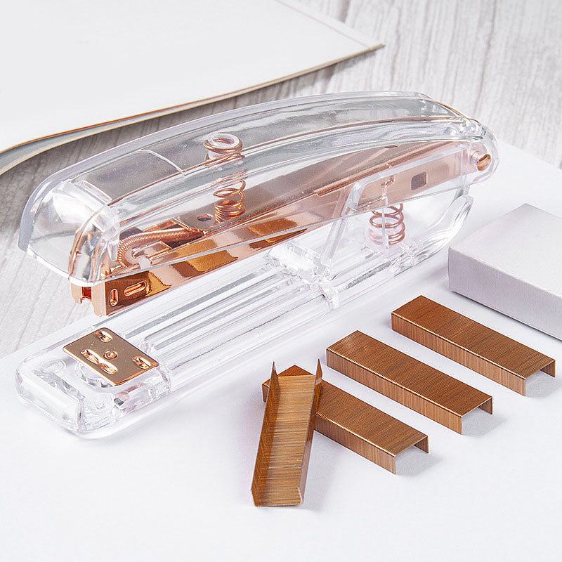 Rynx Elegance Transparent Rose Gold Stapler