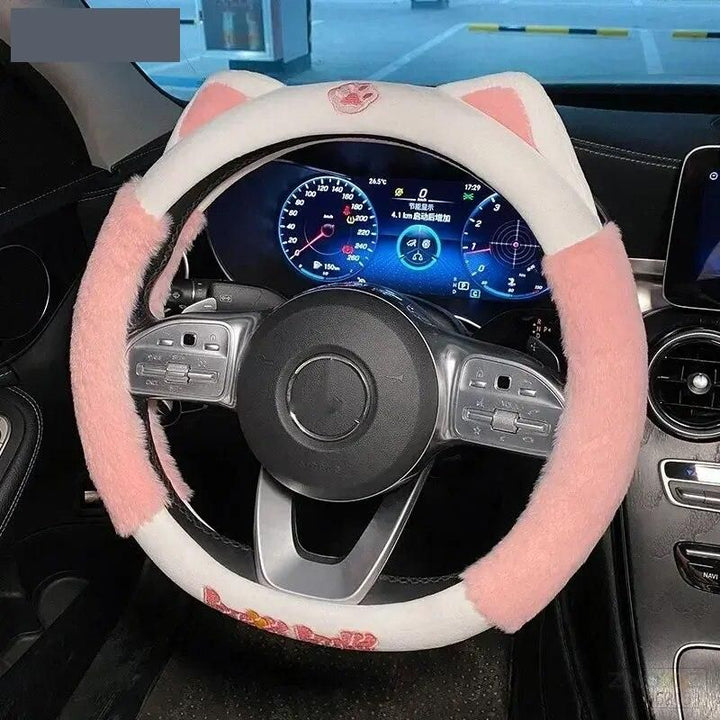 Lisslune | Colorful Plush Winter Steering Wheel Cover
