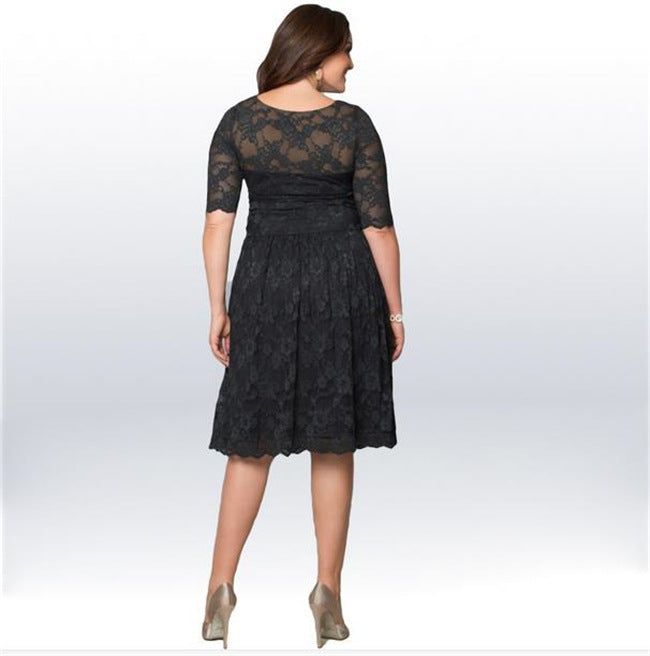 Women's Dreamy Lace Dress with Elegant Skirt and Refined Details Lisslune