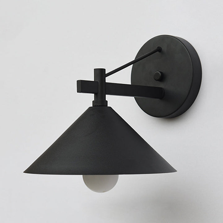 Lisslune | Metal Cone Wall Light Vintage 1 Light Outdoor Wall Light in Black/Antique Brass/Old Silver