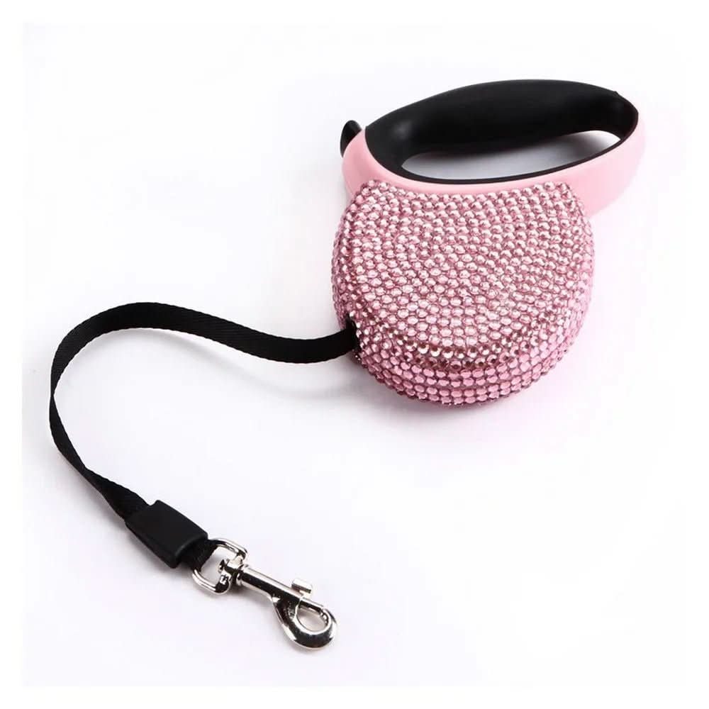 Lisslune | CHIC CANIN LEASH – Sparkling dog leash with rhinestones & retractable for small dogs & cats