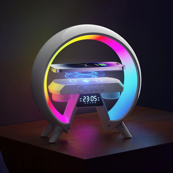 Lisslune | 3-in-1 Wireless Charging Stand with Bluetooth Speaker and RGB Night Light