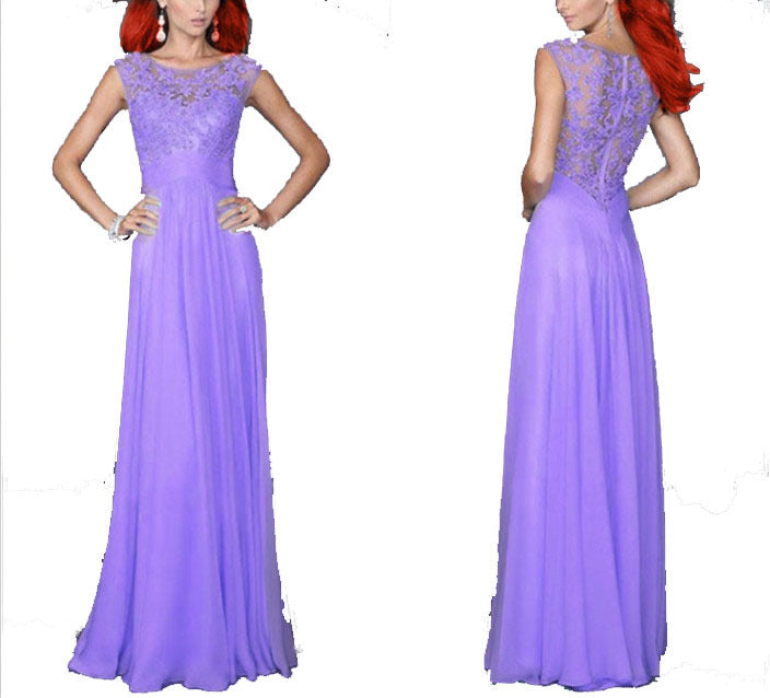 Women's evening dress with floral lace and flared skirt Lisslune