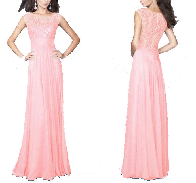 Women's evening dress with floral lace and flared skirt Lisslune