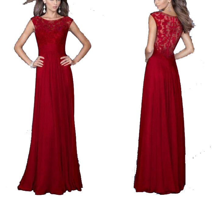 Women's evening dress with floral lace and flared skirt Lisslune