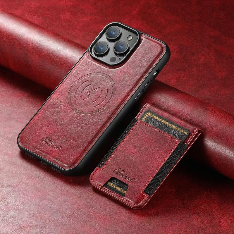 Lisslune | LuxCase Leather Phone Case with Card Slot and Stand – Suitable for iPhone