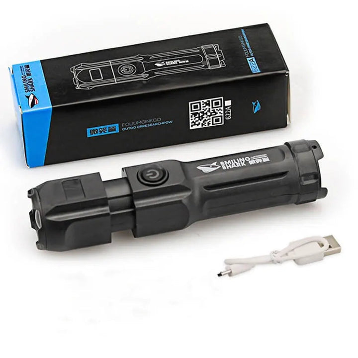 Lisslune | High-Power LED Flashlight with Zoom Rechargeable USB Camping Lamp