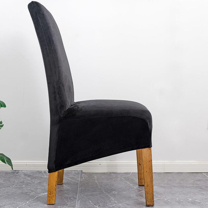 Lisslune | Stretch Velvet XL Size Dining Chair Covers x4 | Soft. Stretchable & Non-Slip for Home Dining Room Decoration