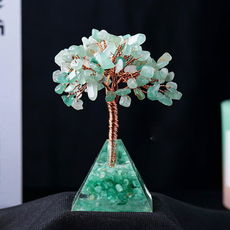Lisslune | Natural Stone Gravel Pyramid Base Feng Shui Tree