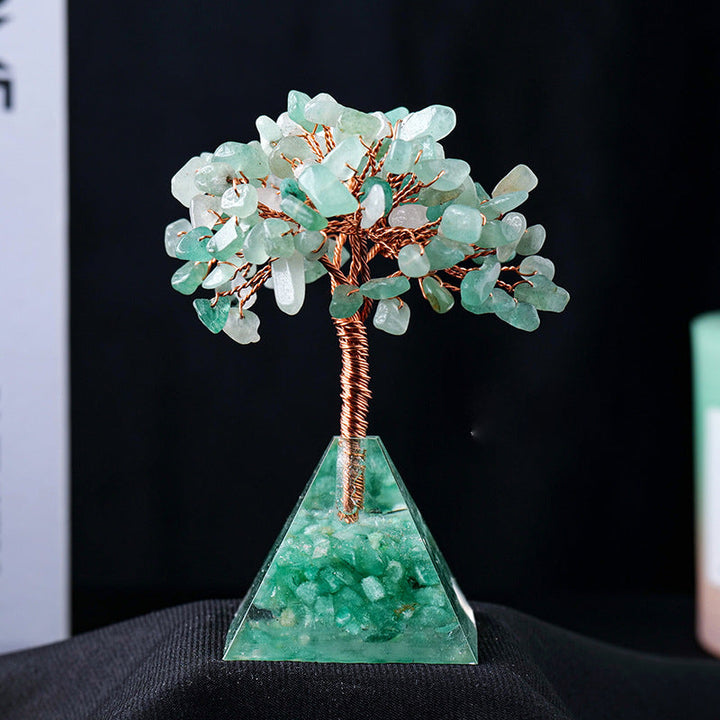 Lisslune | Natural Stone Gravel Pyramid Base Feng Shui Tree