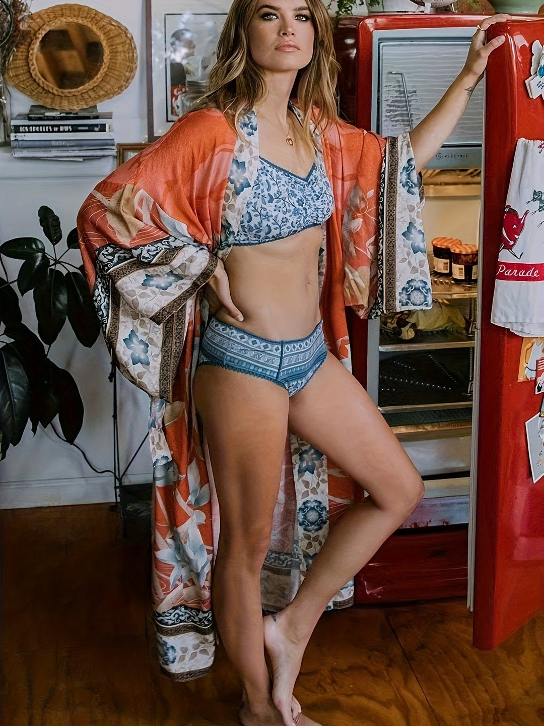 Lisslune | Bedruckter, Vom Kimono Inspirierter, Stylischer Strandüberwurf