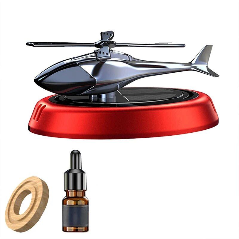 Lisslune | Solar Powered Helicopter Car Air Freshener: Rotating Aroma Diffuser in 3 Elegant Colors